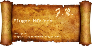 Fluger Márta névjegykártya