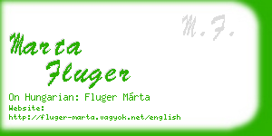 marta fluger business card