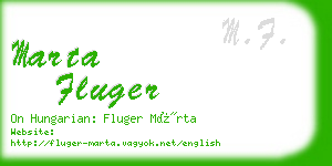 marta fluger business card